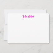 Brush Handwriting Script Personalisiert Berry Pink Mitteilungskarte (Vorderseite)