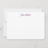 Brush Handwriting Script Personalisiert Light Lila Mitteilungskarte (Vorderseite)