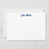 Brush Handwriting Script Personalisiert Navy Blue Mitteilungskarte (Vorderseite)