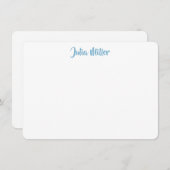 Brush Handwriting Script Personalisiert Sky Blue Mitteilungskarte (Vorne/Hinten)