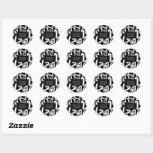 Brush-Herz-Muster Runder Aufkleber (Blatt)