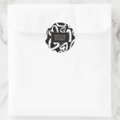 Brush-Herz-Muster Runder Aufkleber (Tasche)