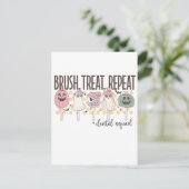 Brush Leckerei Wiederholen Zahnspange Funny Spooky Einladungspostkarte (Stehend Vorderseite)