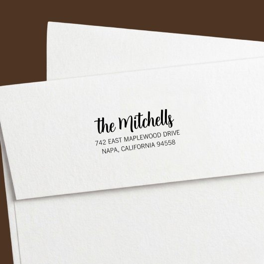 Brush Lettered Return Address Permastempel