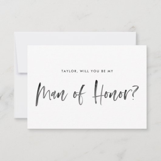 Brush Lettering Blush wird mein Mann der Ehre sein Einladung (Vorderseite)