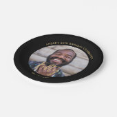 Brush Lettering Custom Foto 50. Geburtstagsparty Pappteller (Schrägansicht)