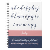 Brush Lettering Handschrift Praxis Alphabet Notizblock (Vorderseite)