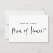 Brush Lettering Mint wirst du mein Ehrenmann sein Einladung (Vorderseite)