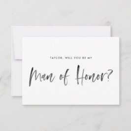 Brush Lettering Mint wirst du mein Ehrenmann sein Einladung