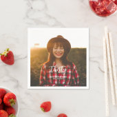 Brush Letters Custom Foto Geburtstagsparty Paper Serviette (Beispiel)