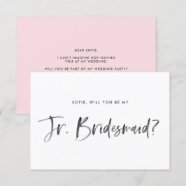 Brush Letting Pink werden Sie meine Jr Bridesmaid Einladung
