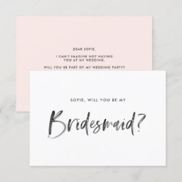 Brush Letush Blush wird meine Bridesmaid sein Einladung
