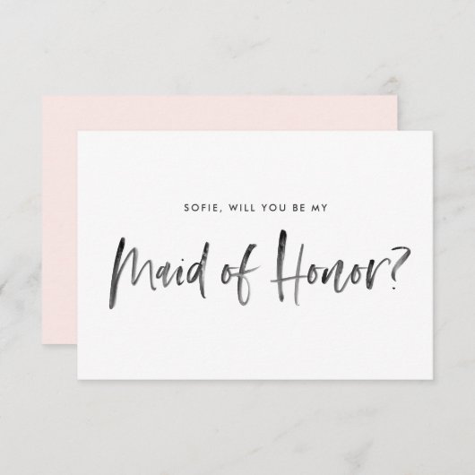 Brush Letush Blush wird meine Trauzeugin sein Einladung (Vorne/Hinten)