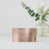 Brush Metallic Rose Gold Visitenkarte (Stehend Vorderseite)