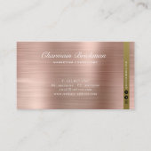 Brush Metallic Rose Gold Visitenkarte (Vorderseite)