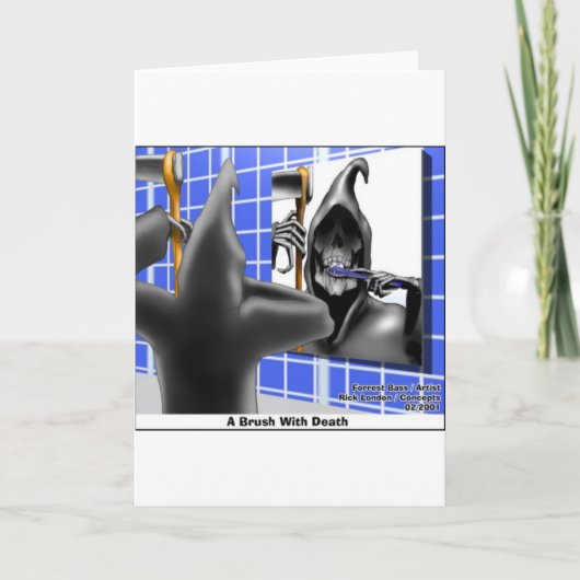 Brush mit todlustigen Halloween Cartoon Geschenke Karte (Vorderseite)