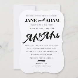 Brush Mr. & Mrs. Typografy Wedding Einladung