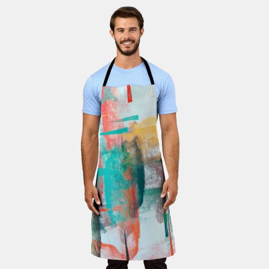 Brush painting. Artistic canvas mix unique form. O Schürze (Getragen)
