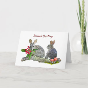 Brush Rabbits Saison's Greetings Card Karte