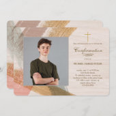 Brush Schlaganfälle Foto Bestätigung Einladung (Vorne/Hinten)