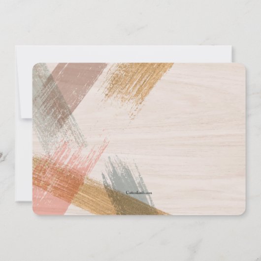 Brush Schlaganfälle Foto Bestätigung Einladung (Rückseite)