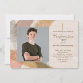 Brush Schlaganfälle Foto Bestätigung Einladung (Vorderseite)