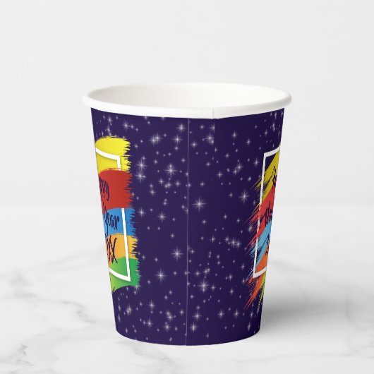 Brush Schlaganfälle Happy New Year 20xx Party Pappbecher (Rechts)