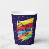 Brush Schlaganfälle Happy New Year 20xx Party Pappbecher (Vorderseite)
