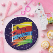 Brush Schlaganfälle Happy New Year 20xx Party Pappteller (Party)