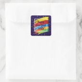 Brush Schlaganfälle Happy New Year 20xx Party Quadratischer Aufkleber (Tasche)