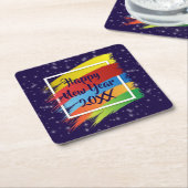 Brush Schlaganfälle Happy New Year 20xx Party Rechteckiger Pappuntersetzer (angewinkelt)