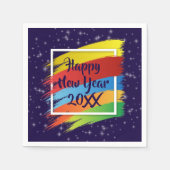Brush Schlaganfälle Happy New Year 20xx Party Serviette (Vorderseite)