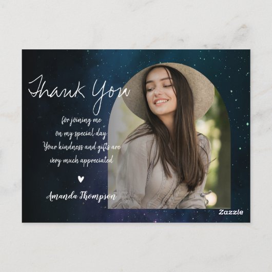 Brush Schriftart Script 2025 Abschluss Foto Vielen Postkarte (Rückseite)