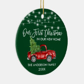 Brush Script 1 Weihnachts Zuhause Truck Lights Gre Keramik Ornament (Rechts)
