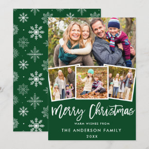 Brush Script 4 Foto Grün Weihnachtskarte SB Einladung