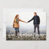 Brush Script Adventure Save the Date Foto Card (Vorderseite)