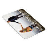 Brush Script Adventure Save the Date Foto Magnet (Rechte Seite)