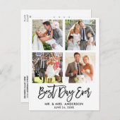 Brush Script Best Day Ever Wedding Foto Vielen Dan Postkarte (Vorne/Hinten)