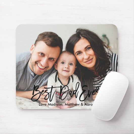 Brush Script Bester Vater je Foto Mousepad (Mit Mouse)