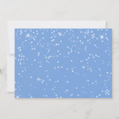 Brush Script Blue Frohe Weihnachts-Familienkarte Einladung (Rückseite)