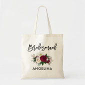 Brush Script Botanische Blumenübergabe Tragetasche (Vorne)