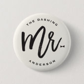 Brush Script Bow Krawatte Wedding Bachelor Party Button (Vorderseite)