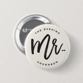 Brush Script Bow Krawatte Wedding Bachelor Party Button (Vorne & Hinten)