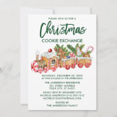 Brush Script Christmas Cookie Exchange Einladung (Vorderseite)