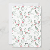 Brush Script Christmas Hollies Feiertagskarte (Rückseite)