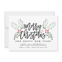 Brush Script Christmas Hollies