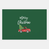 Brush Script Christmas Red Truck Green Geschenkpapier Set (Vorderseite 2)