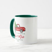 Brush Script Erste Weihnacht Mr. Truck Green Tasse (Vorderseite Links)