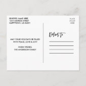 Brush Script Erste Weihnachtsfeier Neue Zuhause Tr Postkarte (Rückseite)