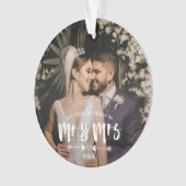 Brush Script Erster Weihnachtsmann Foto Ornament (Vorderseite)